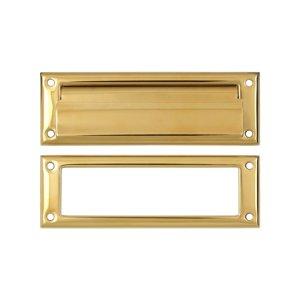 Mail Slot 8 7/8" with Interior Frame in PVD Brass