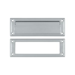 Mail Slot 8 7/8" with Interior Frame in Brushed Chrome