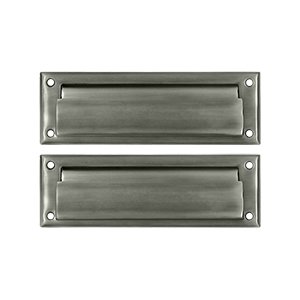 Mail Slot 8 7/8" with Back Plate in Antique Nickel
