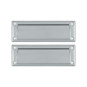 Mail Slot 8 7/8" with Back Plate in Brushed Chrome