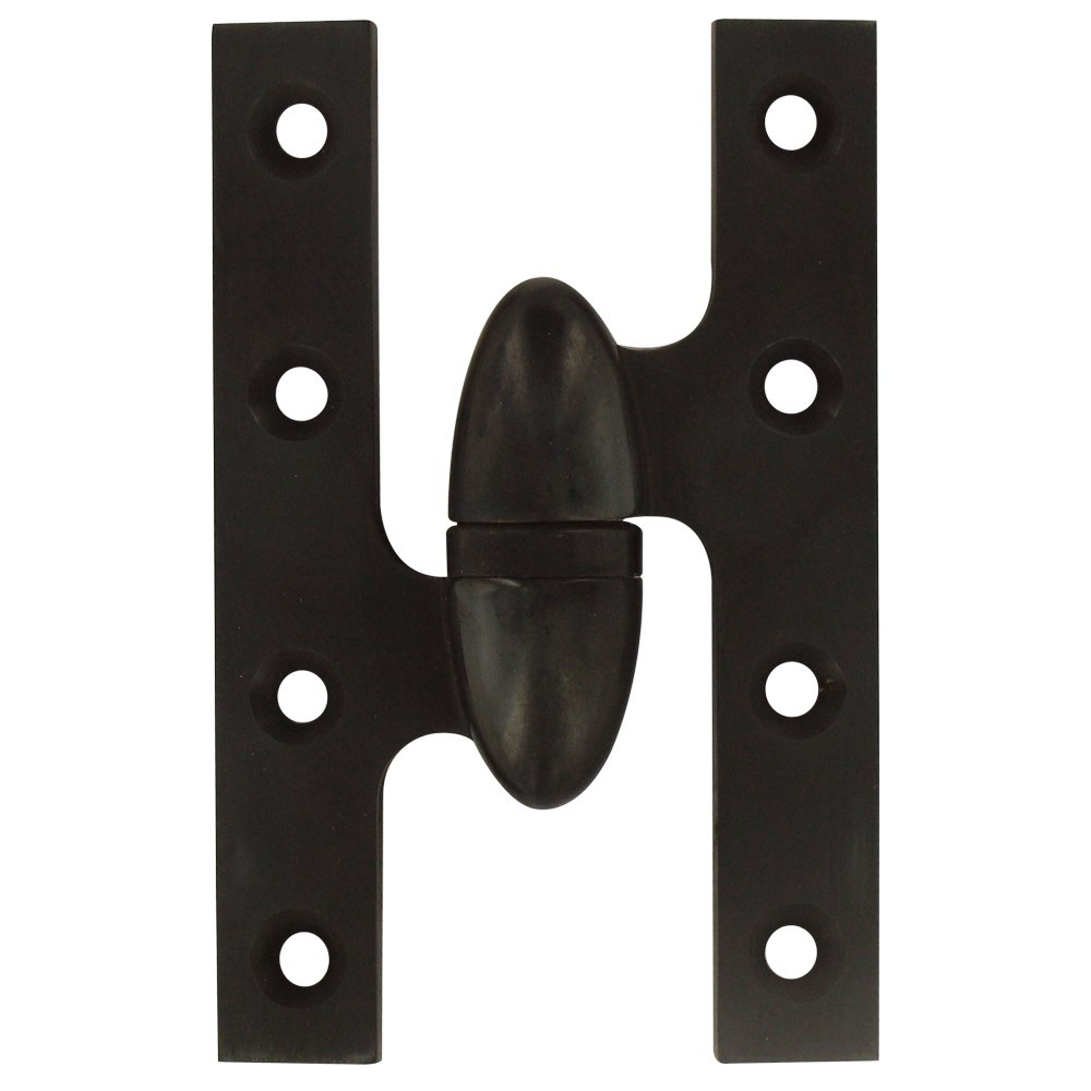Solid Brass 5" x 3 1/4" Left Handed Olive Knuckle Door Hinge (Sold Individually) in Oil Rubbed Bronze