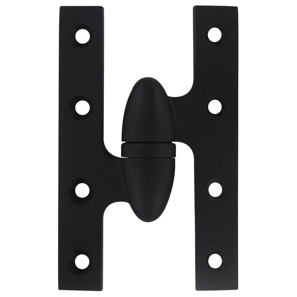 Solid Brass 5" x 3 1/4" Left Handed Olive Knuckle Door Hinge (Sold Individually) in Paint Black