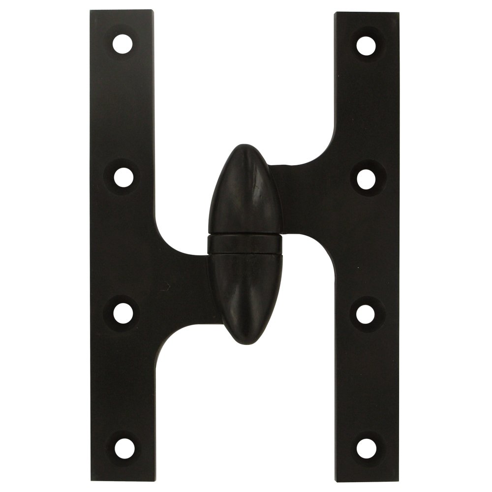 Solid Brass 6" x 4" Left Handed Olive Knuckle Door Hinge (Sold Individually) in Oil Rubbed Bronze