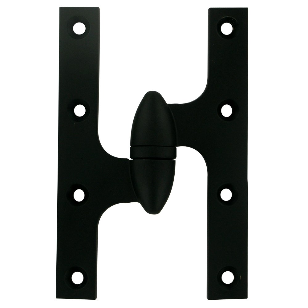 Solid Brass 6" x 4" Left Handed Olive Knuckle Door Hinge (Sold Individually) in Paint Black