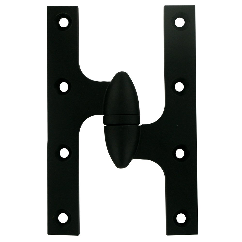 Solid Brass 6" x 4" Right Handed Olive Knuckle Door Hinge (Sold Individually) in Paint Black