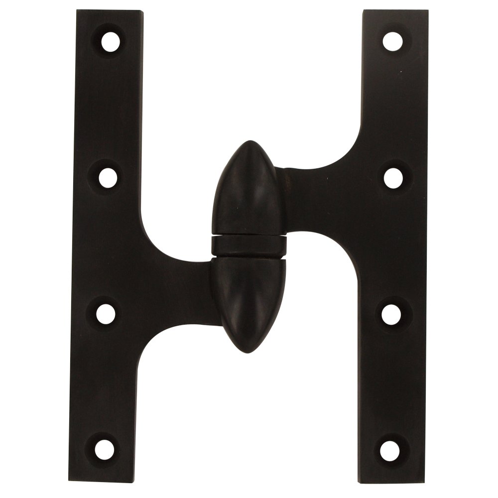 Solid Brass 6" x 4 1/2" Left Handed Olive Knuckle Door Hinge (Sold Individually) in Oil Rubbed Bronze