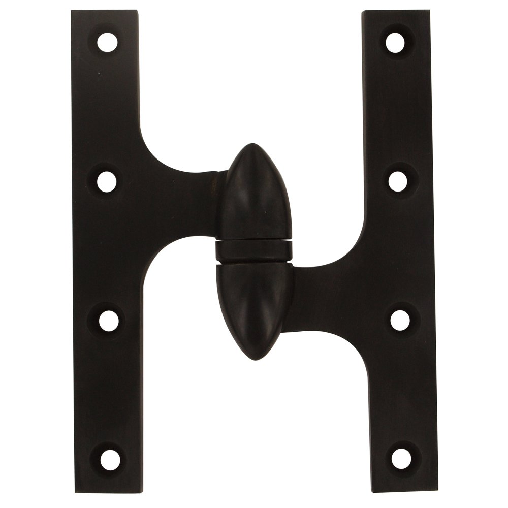Solid Brass 6" x 4 1/2" Right Handed Olive Knuckle Door Hinge (Sold Individually) in Oil Rubbed Bronze