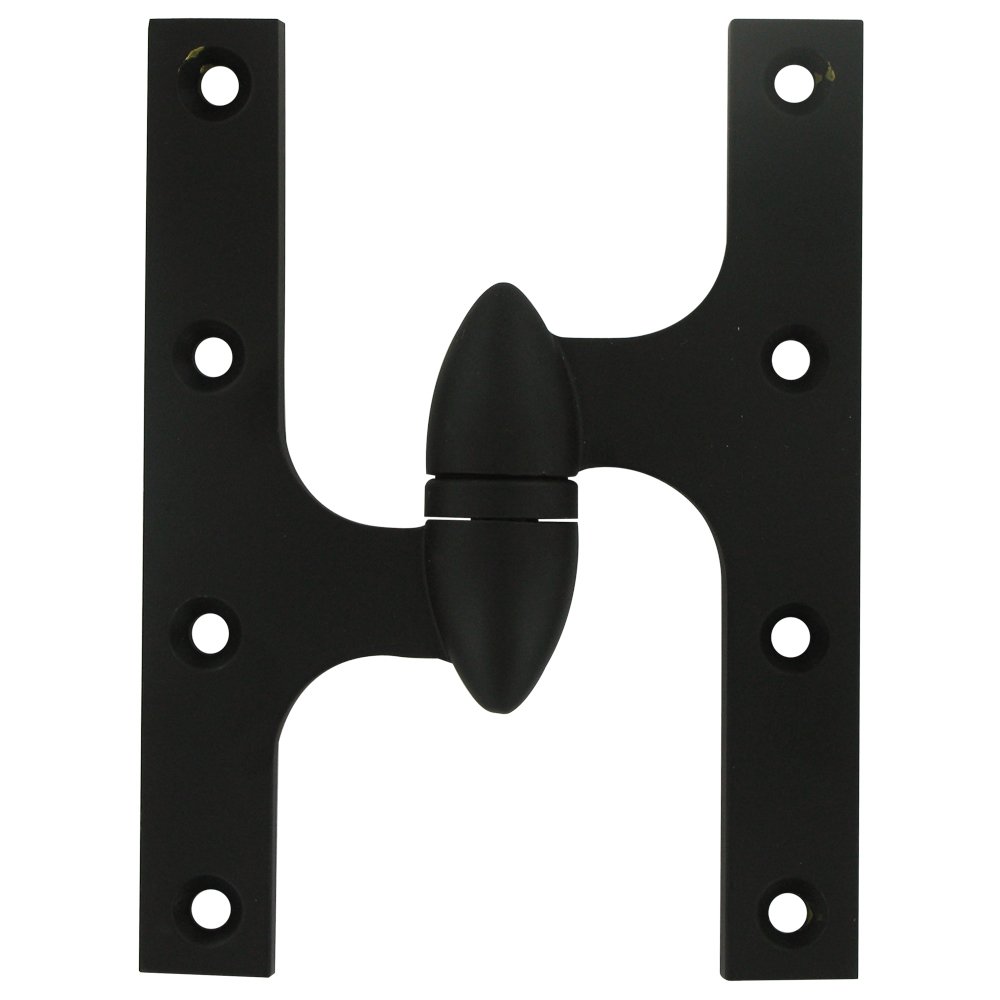 Solid Brass 6" x 4 1/2" Left Handed Olive Knuckle Door Hinge (Sold Individually) in Paint Black