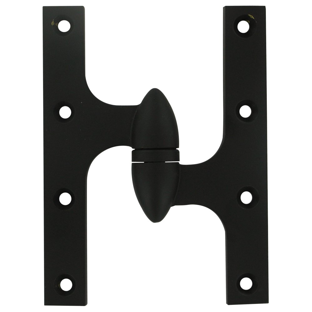 Solid Brass 6" x 4 1/2" Right Handed Olive Knuckle Door Hinge (Sold Individually) in Paint Black