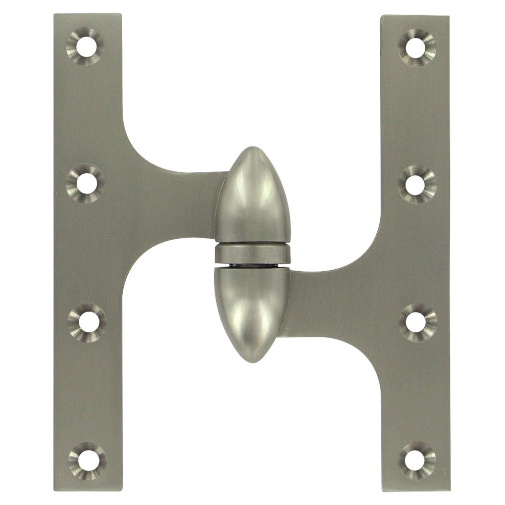 Solid Brass 6" x 5" Right Handed Olive Knuckle Door Hinge (Sold Individually) in Brushed Nickel