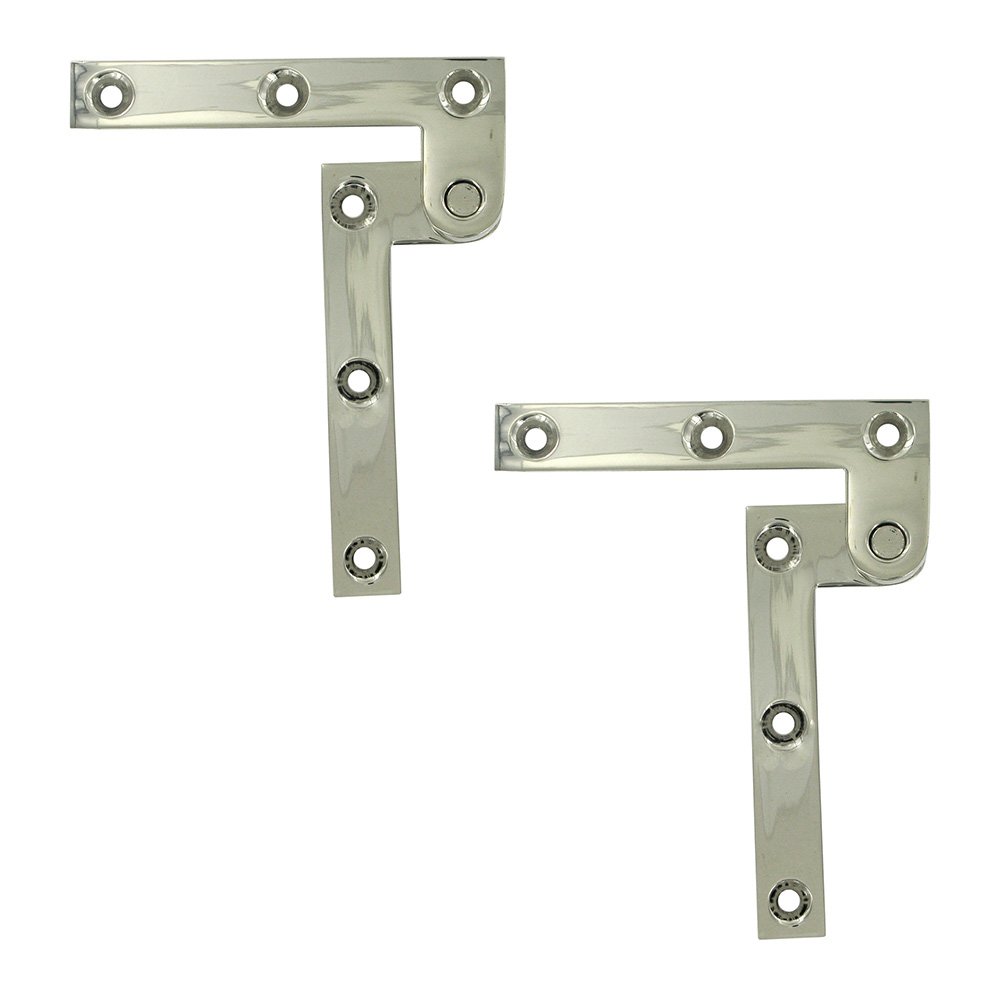 Solid Brass 3 7/8" x 5/8" x 1/4" Pivot Door Hinge (Sold as a Pair) in Polished Nickel