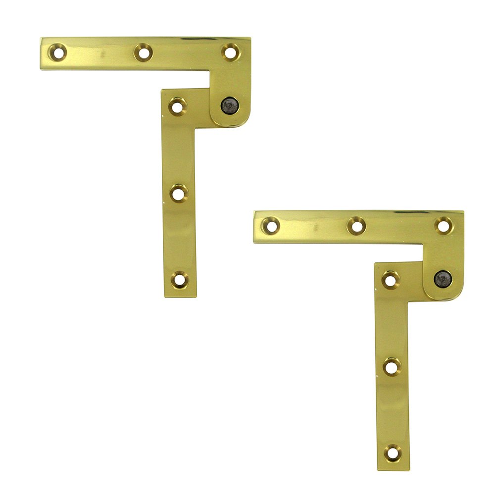 Solid Brass 3 7/8" x 5/8" x 1/4" Pivot Door Hinge (Sold as a Pair) in Polished Brass