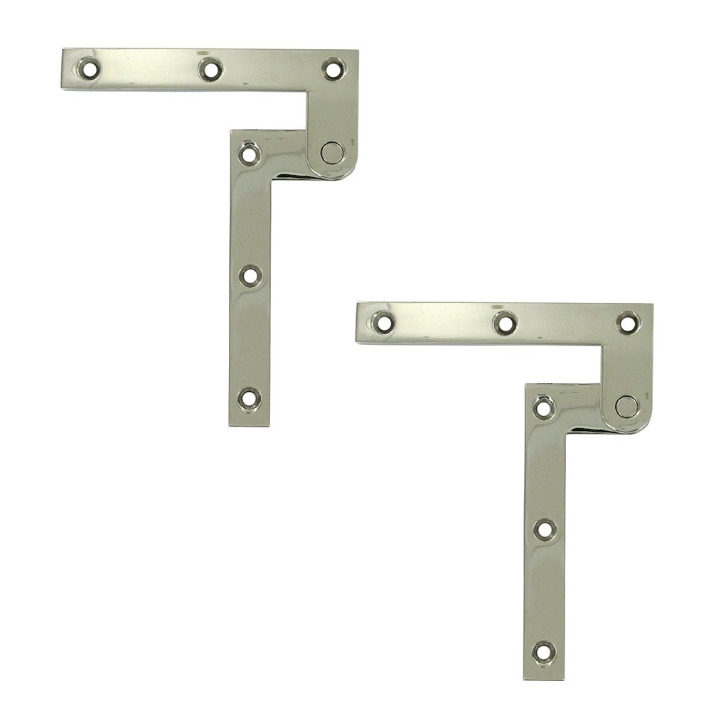 Solid Brass 4 3/8" x 5/8" x 1/4" Pivot Door Hinge (Sold as a Pair) in Polished Nickel