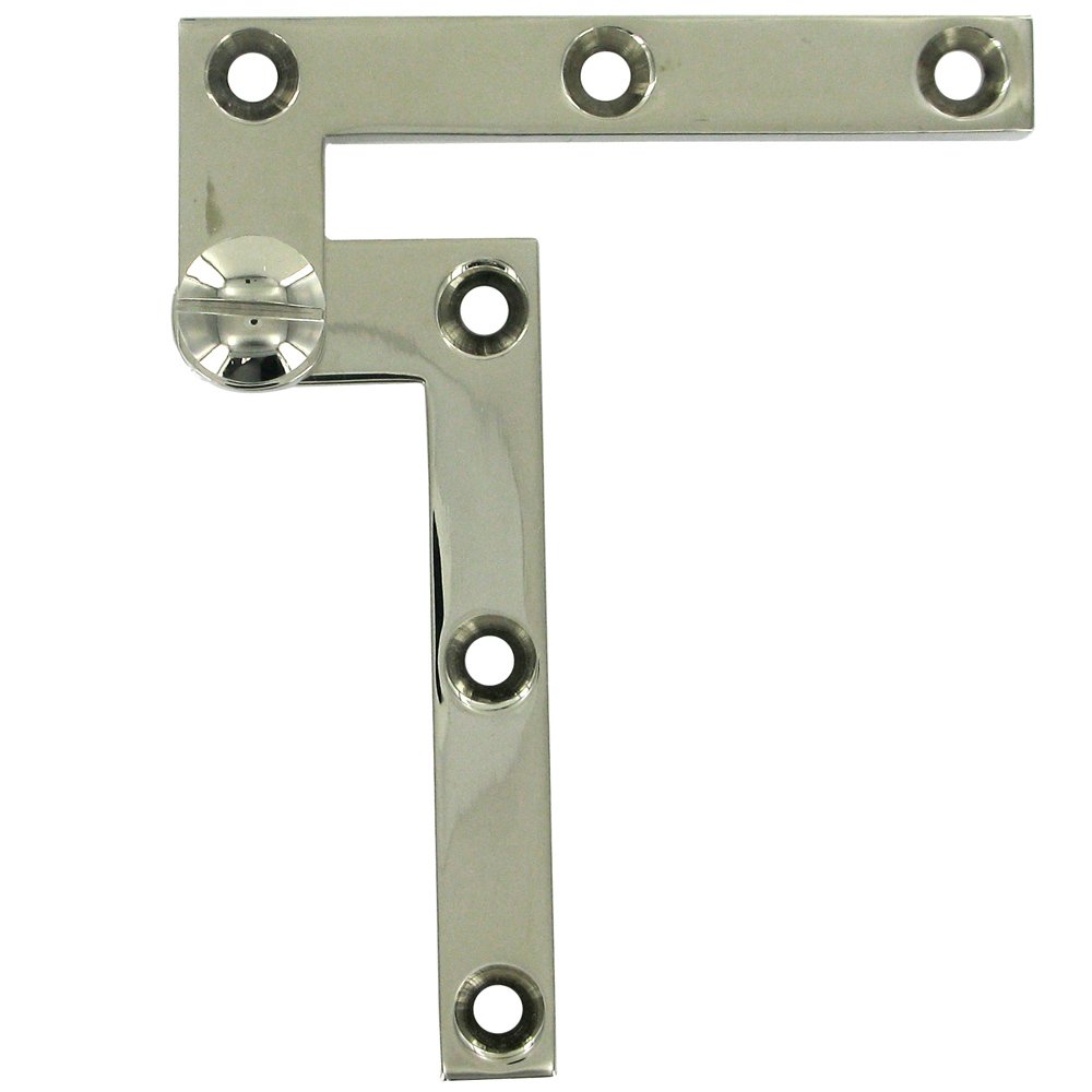 Solid Brass 4 3/8" x 5/8" x 3/8" Pivot Door Hinge (Sold as a Pair) in Polished Nickel