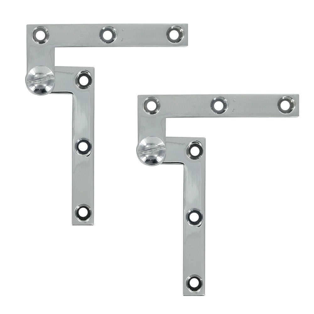 Solid Brass 4 3/8" x 5/8" x 3/8" Pivot Door Hinge (Sold as a Pair) in Polished Chrome