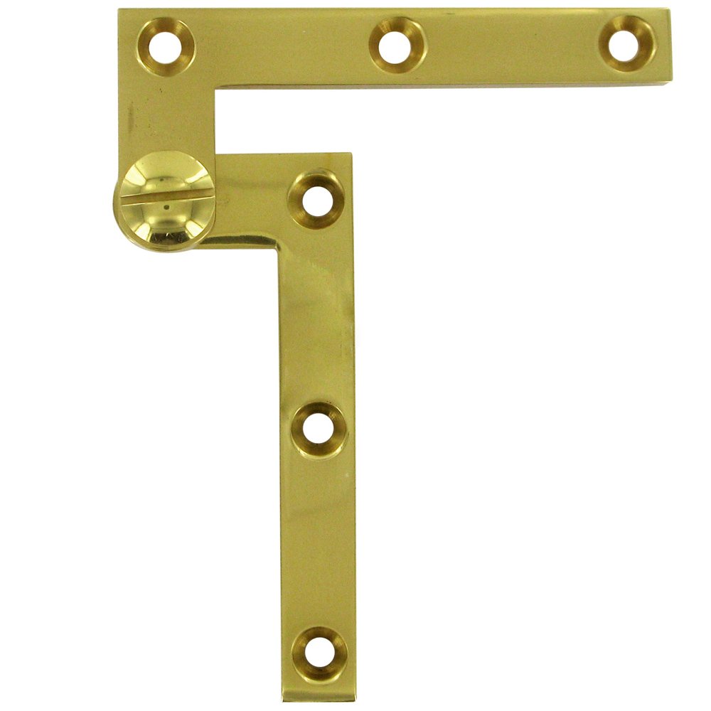 Solid Brass 4 3/8" x 5/8" x 3/8" Pivot Door Hinge (Sold as a Pair) in Polished Brass