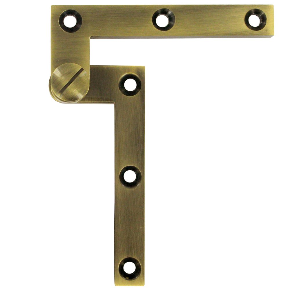 Solid Brass 4 3/8" x 5/8" x 3/8" Pivot Door Hinge (Sold as a Pair) in Antique Brass
