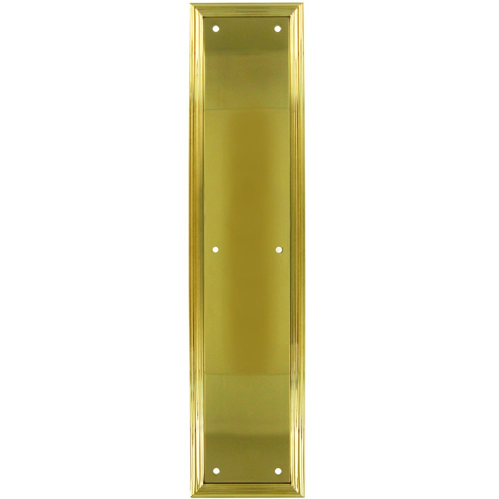 Solid Brass 15" x 3 1/2" Heavy Duty Framed Push Plate in PVD Brass