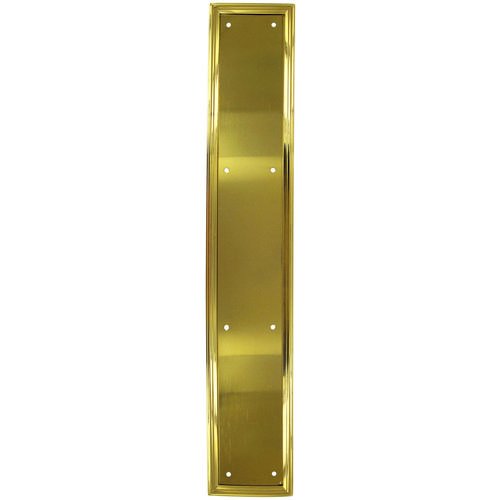 Solid Brass 20" x 3 1/2" Heavy Duty Framed Push Plate in PVD Brass