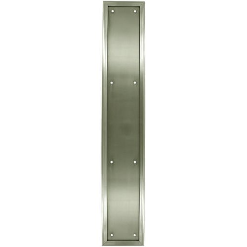 Solid Brass 20" x 3 1/2" Heavy Duty Framed Push Plate in Brushed Nickel