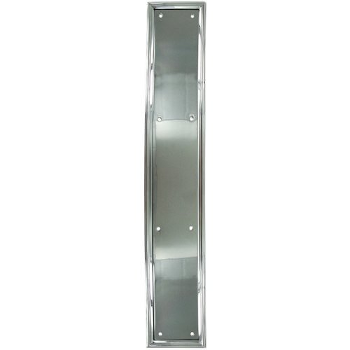 Solid Brass 20" x 3 1/2" Heavy Duty Framed Push Plate in Polished Chrome