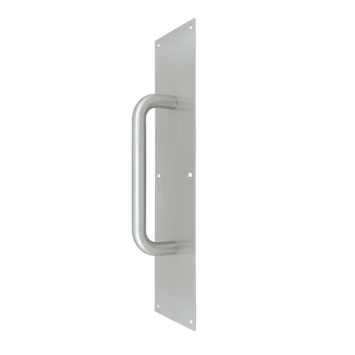 Pull Plate with Handle 4" x 16" in Brushed Stainless Steel