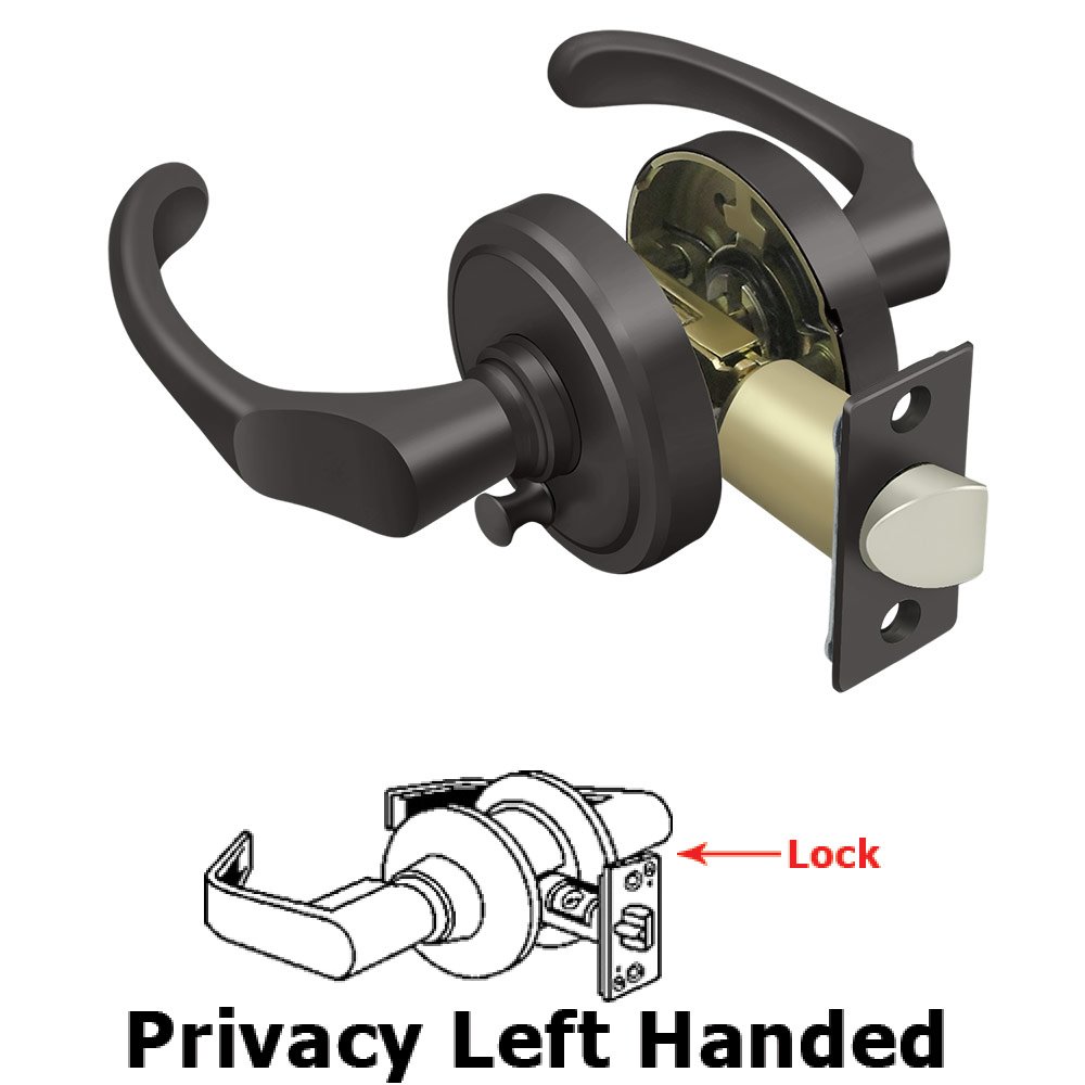 Left Handed Chapelton Lever Privacy in Oil Rubbed Bronze