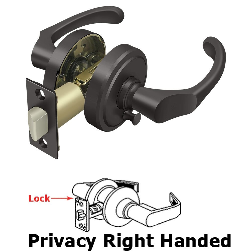Right Handed Chapelton Lever Privacy in Oil Rubbed Bronze
