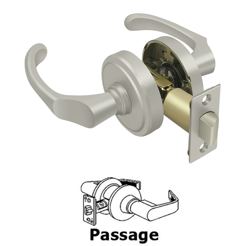 Chapelton Lever Passage in Brushed Nickel