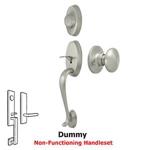 Riversdale Handleset with Round Knob Dummy in Brushed Nickel