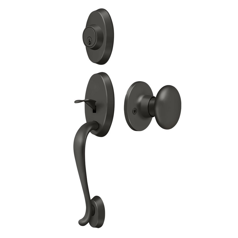 Riversdale Handleset with Round Knob Entry in Oil Rubbed Bronze