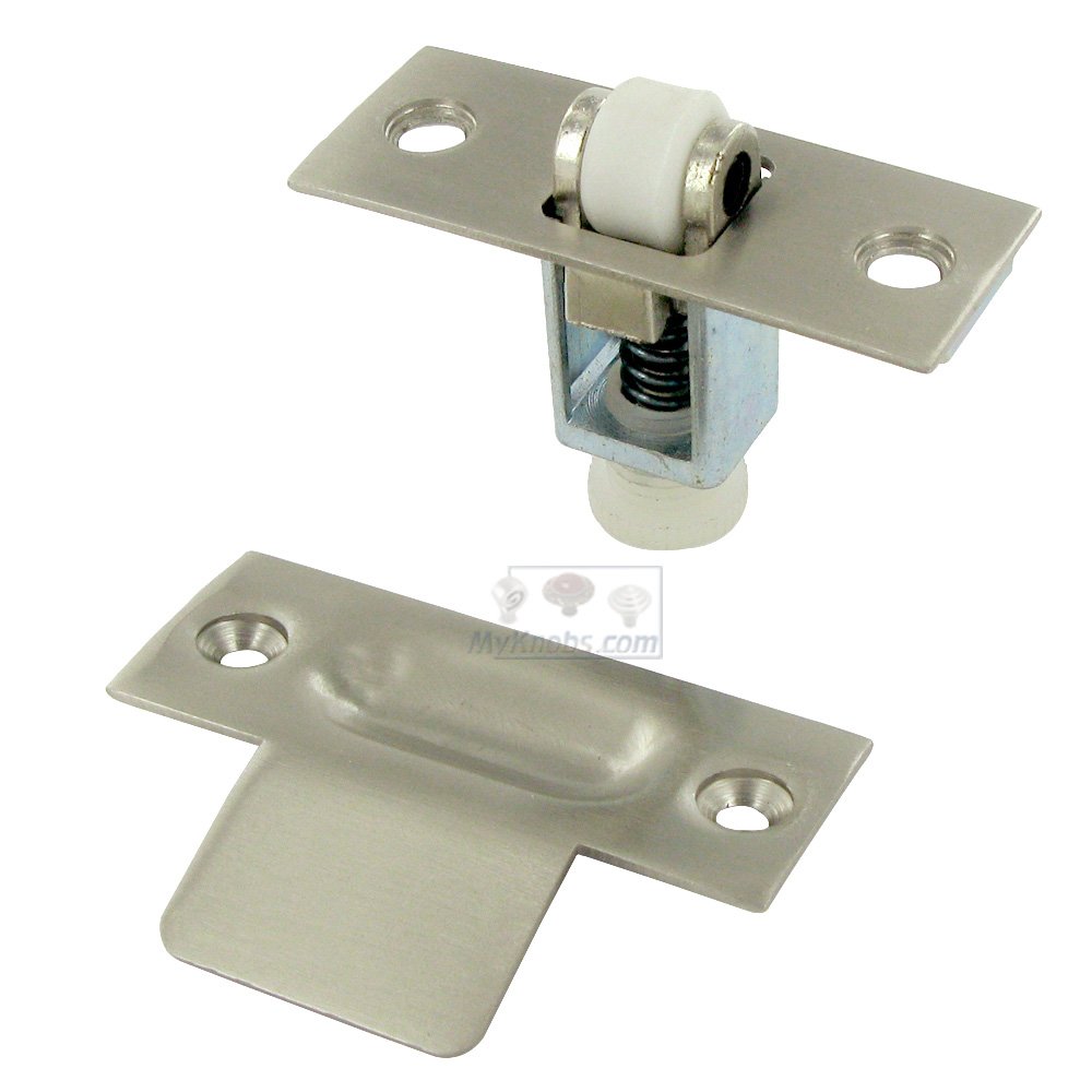 Solid Brass Roller Catch in Brushed Nickel