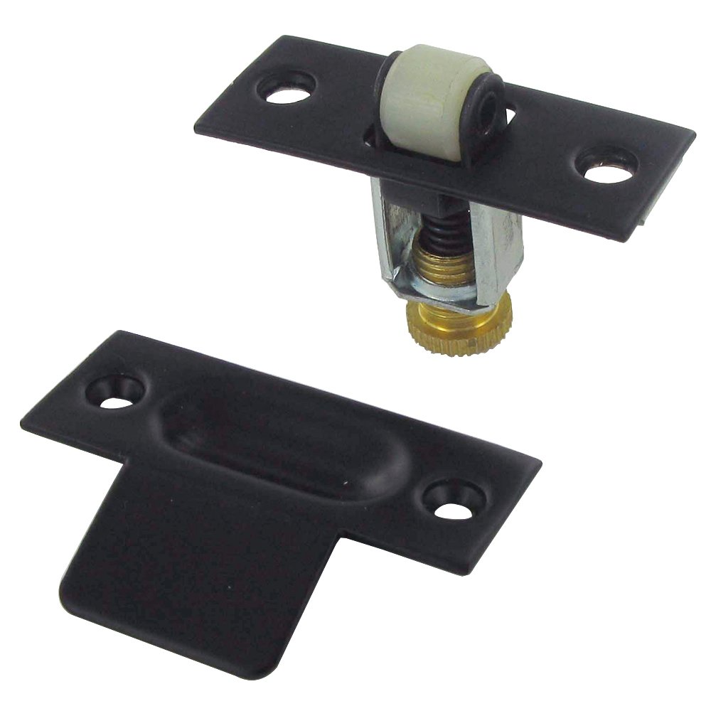 Solid Brass Roller Catch in Paint Black