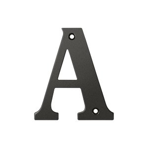 Solid Brass 4" Residential House Letter A in Oil Rubbed Bronze