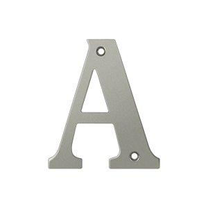 Solid Brass 4" Residential House Letter A in Brushed Nickel