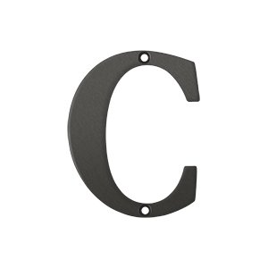 Solid Brass 4" Residential House Letter C in Oil Rubbed Bronze
