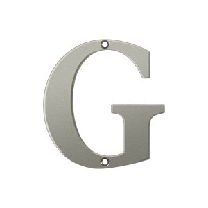 Solid Brass 4" Residential House Letter G in Brushed Nickel