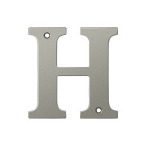 Solid Brass 4" Residential House Letter H in Brushed Nickel