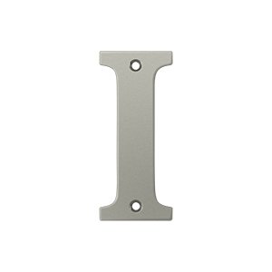 Solid Brass 4" Residential House Letter I in Brushed Nickel