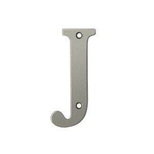 Solid Brass 4" Residential House Letter J in Brushed Nickel