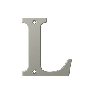 Solid Brass 4" Residential House Letter L in Brushed Nickel