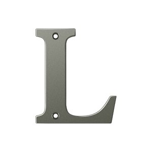 Solid Brass 4" Residential House Letter L in Antique Nickel