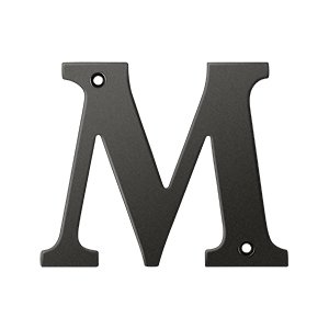 Solid Brass 4" Residential House Letter M in Oil Rubbed Bronze