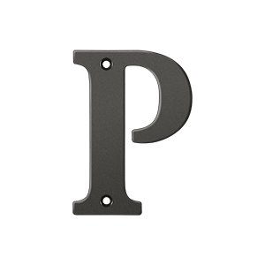 Solid Brass 4" Residential House Letter P in Oil Rubbed Bronze