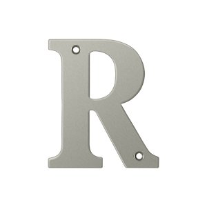 Solid Brass 4" Residential House Letter R in Brushed Nickel