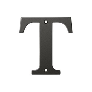Solid Brass 4" Residential House Letter T in Oil Rubbed Bronze