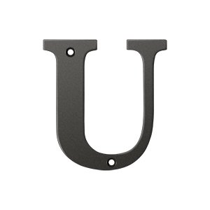 Solid Brass 4" Residential House Letter U in Oil Rubbed Bronze