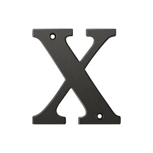 Solid Brass 4" Residential House Letter X in Oil Rubbed Bronze