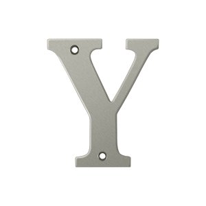 Solid Brass 4" Residential House Letter Y in Brushed Nickel