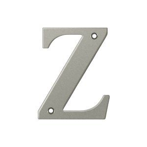 Solid Brass 4" Residential House Letter Z in Brushed Nickel